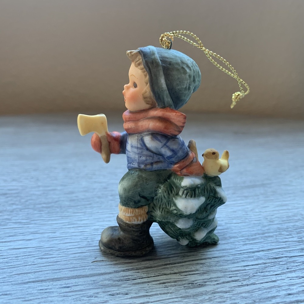 Goebel Berta Hummel 1997 - Fresh Christmas Tree - Boy with Axe Ornament Figurine